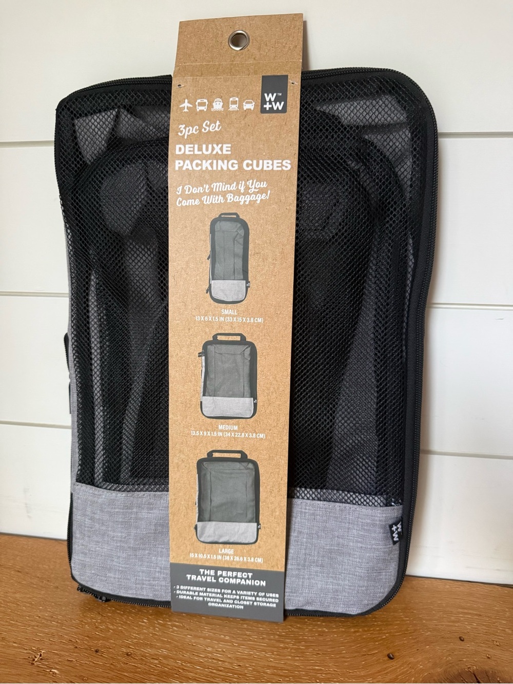 W & W Three Piece Set Deluxe Packing Cubes Travel Organizers Brand New
